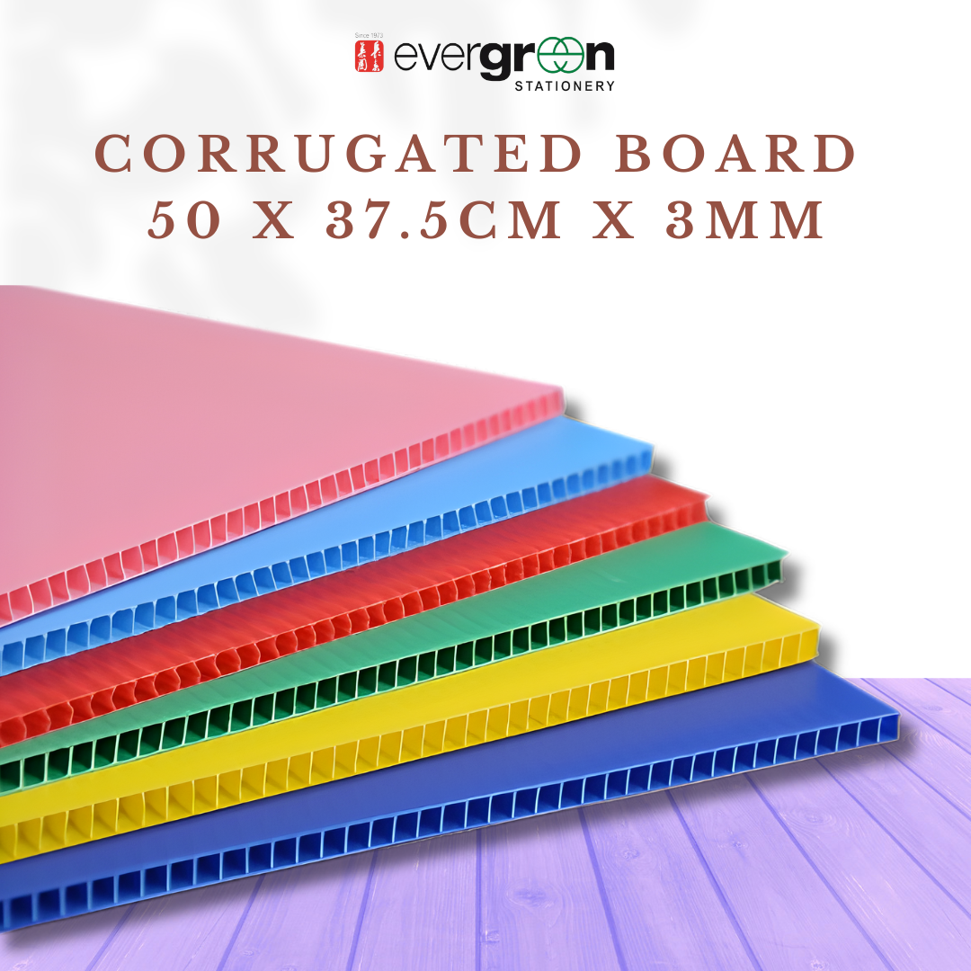 [SG] Corrugated Board 50 X 37.5cm X 3mm (Green & Transparent) [Evergreen Stationery]