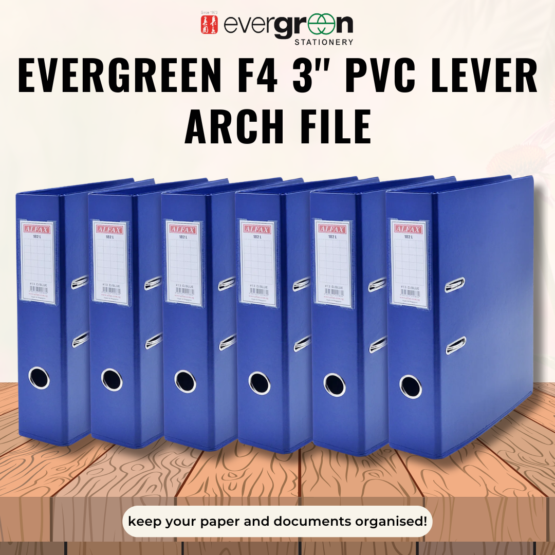 [SG] Evergreen F4 3'' Pvc Lever Arch File [Evergreen Stationery]