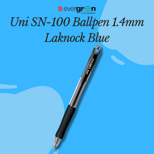 [SG] Uni SN-100 Ballpen 1.4mm Laknock Blue [Evergreen Stationery]