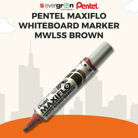 [SG] Pentel Maxiflo Whiteboard Marker MWL5S Brown [Evergreen Stationery]