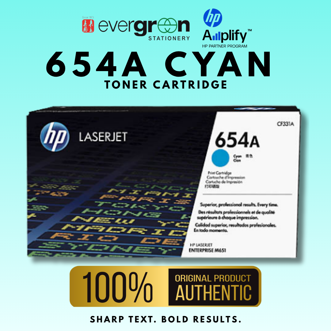[SG] HP 654A Cyan Toner Cartridge [Evergreen Stationery]