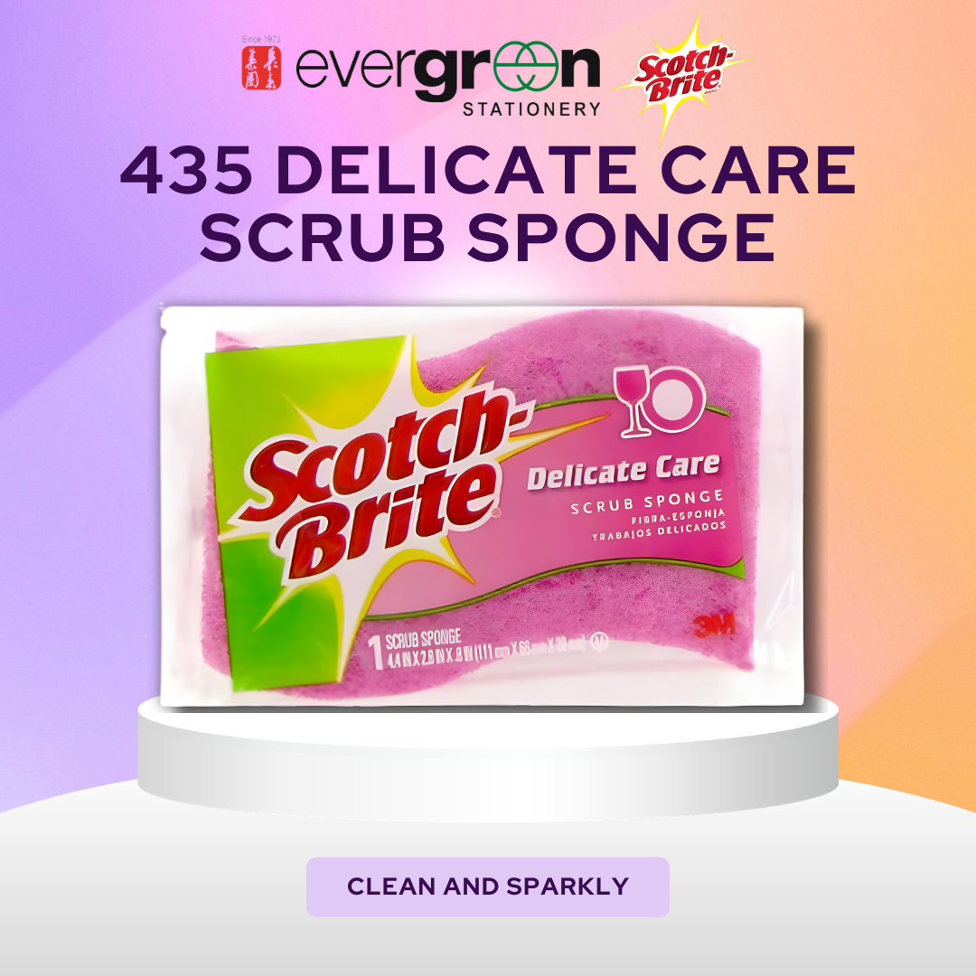 [SG] SCOTCH-BRITE® 435 DELICATE CARE SCRUB SPONGE [EVERGREEN STATIONERY]
