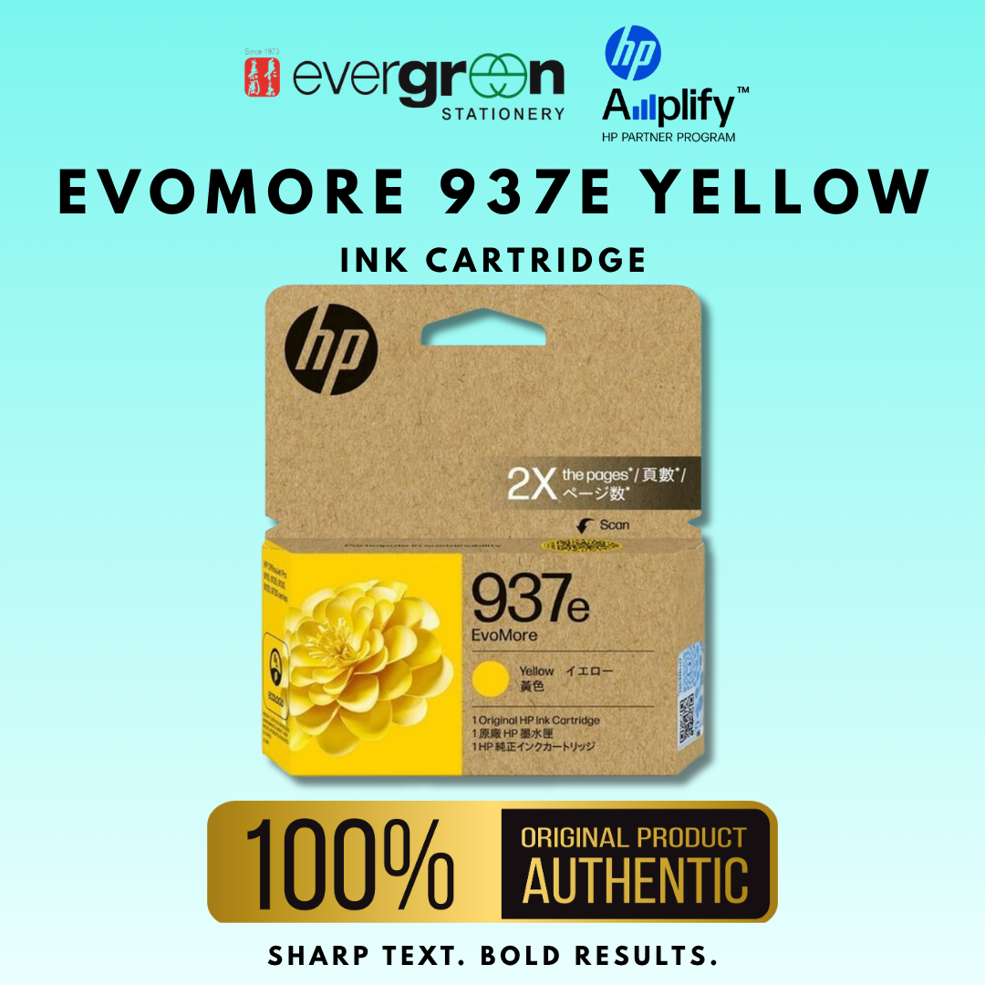 [SG] HP EvoMore 937e Yellow Original Standard Yield Inkjet Ink Cartridge [Evergreen Stationery]