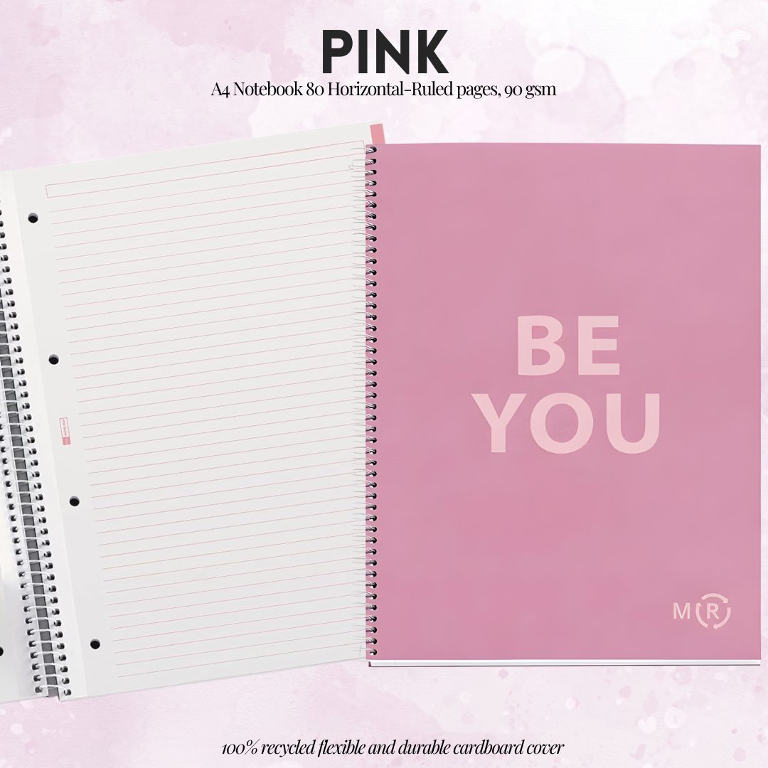 [SG] APLI BE Eco A4 Notebook 80 Pages 90gsm Horizontal – Multi Colours [Evergreen Stationery]