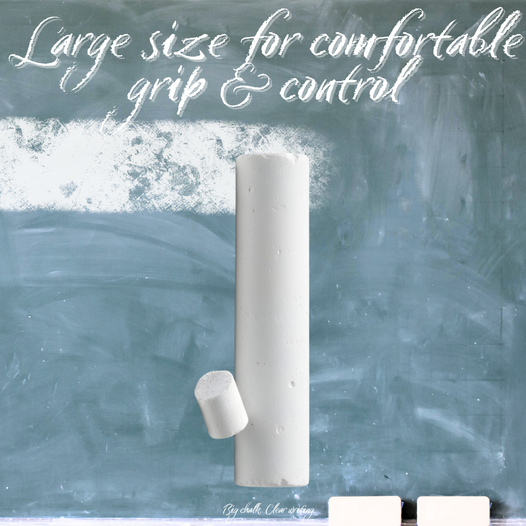 [SG] APLI Jumbo White Chalk 6pcs – Classroom & Blackboard Use [Evergreen Stationery]