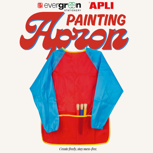 [SG] APLI Painting Apron – Kids Art & Craft Protective Smock [Evergreen Stationery]