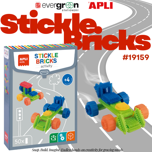 [SG] APLI Stickle Bricks 50pcs | Creative Construction STEM Toy for Kids [Evergreen Stationery]