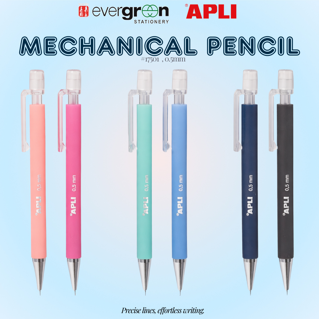 [SG] APLI Mechanical Pencil 0.5mm – Smooth Writing & Precision [Evergreen Stationery]