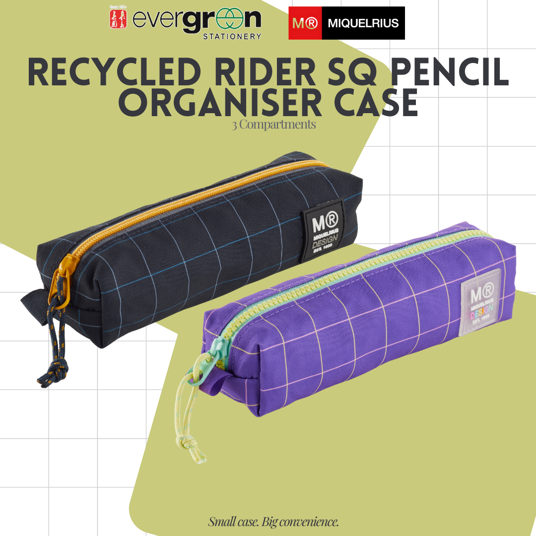 [SG] APLI Recycled Rider Square Mini Pencil Case – Compact & Durable [Evergreen Stationery]
