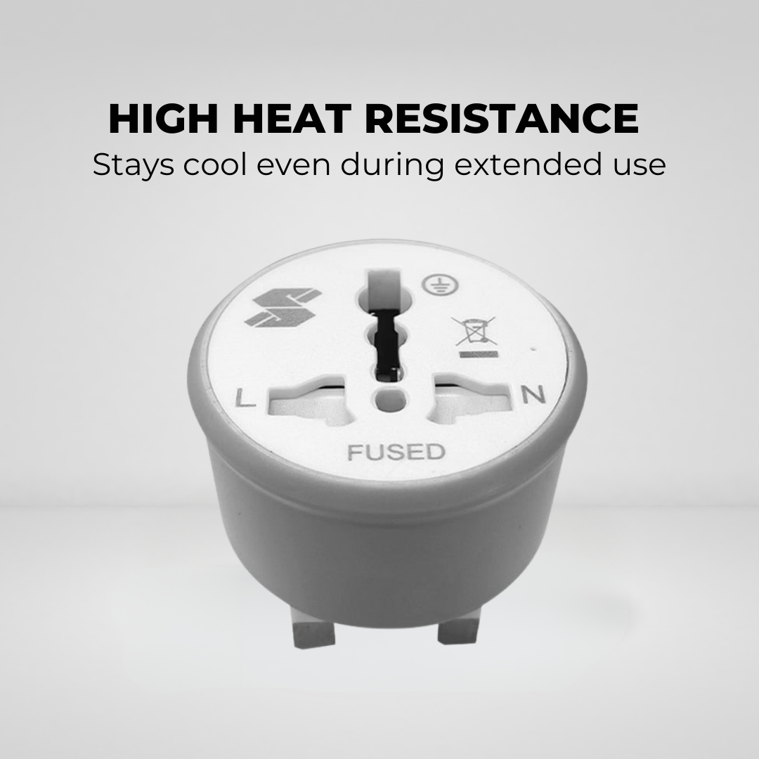 SOUNDTEOH TA-23 Universal Travel Adaptor | Flame Retardant | Safety Shutter | Fuse Protection | 1 Year Warranty
