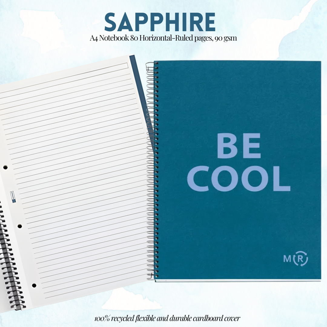 [SG] APLI BE Eco A4 Notebook 80 Pages 90gsm Horizontal – Multi Colours [Evergreen Stationery]