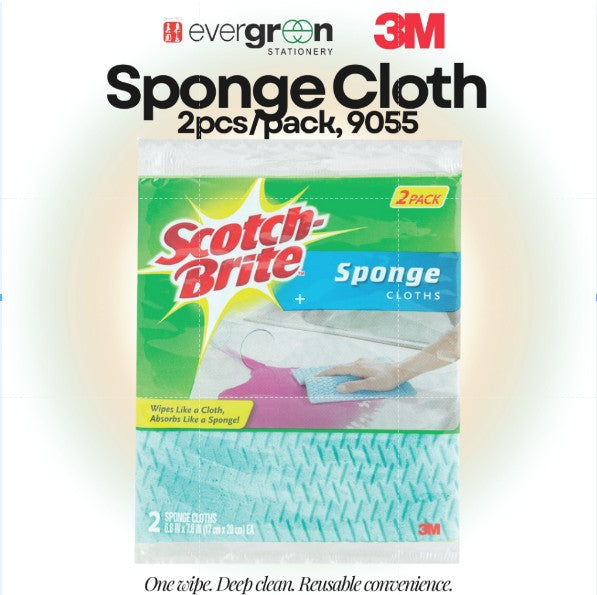 Sponge Cloth 9055 2pcs/Pack | Super Absorbent, Reusable Cleaning Cloth