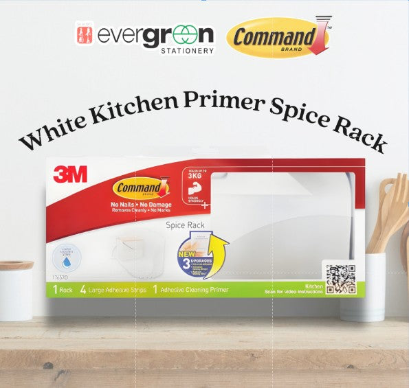 [SG] 3M Command™ 17657D Kitchen Primer Spice Rack [Evergreen Stationery]