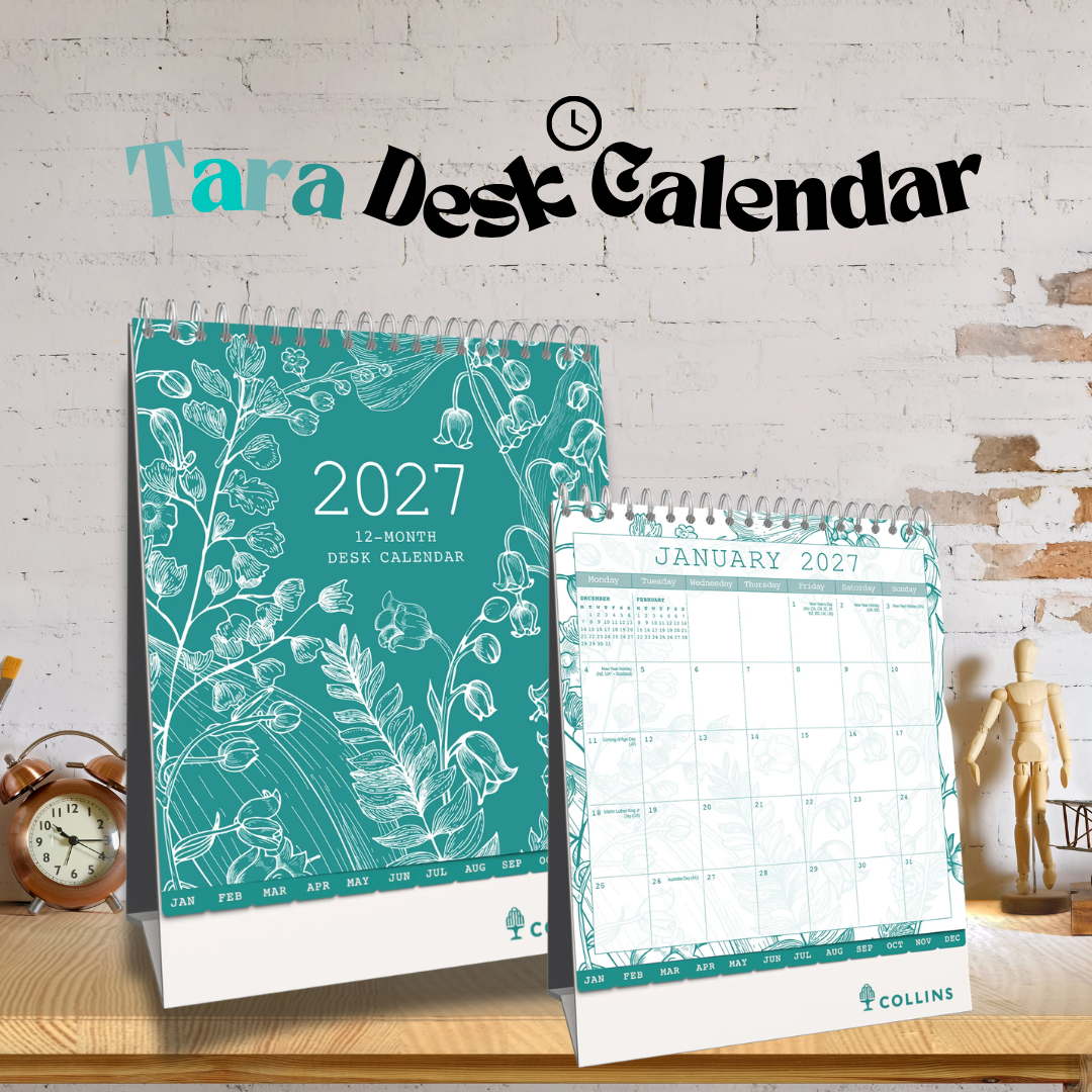 2027 Collins Desktop/A3 Family Wall Calendar | 12-Month Planner & International Holidays
