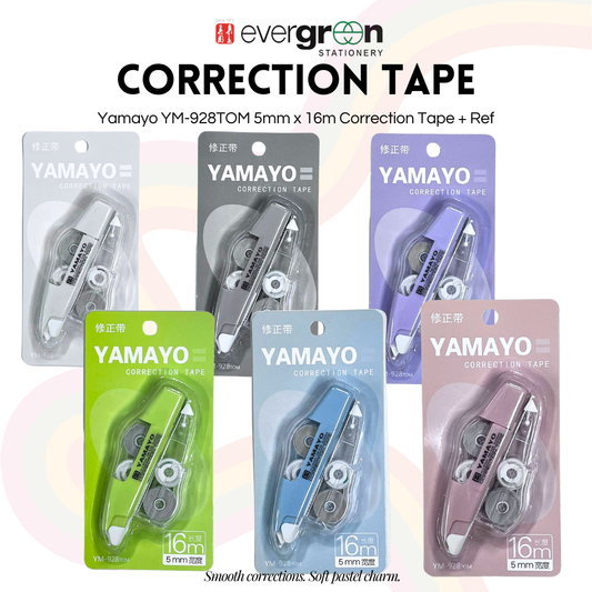 [SG] Yamayo Correction Tape 5mm x 16m | with Refill [Evergreen Stationery]