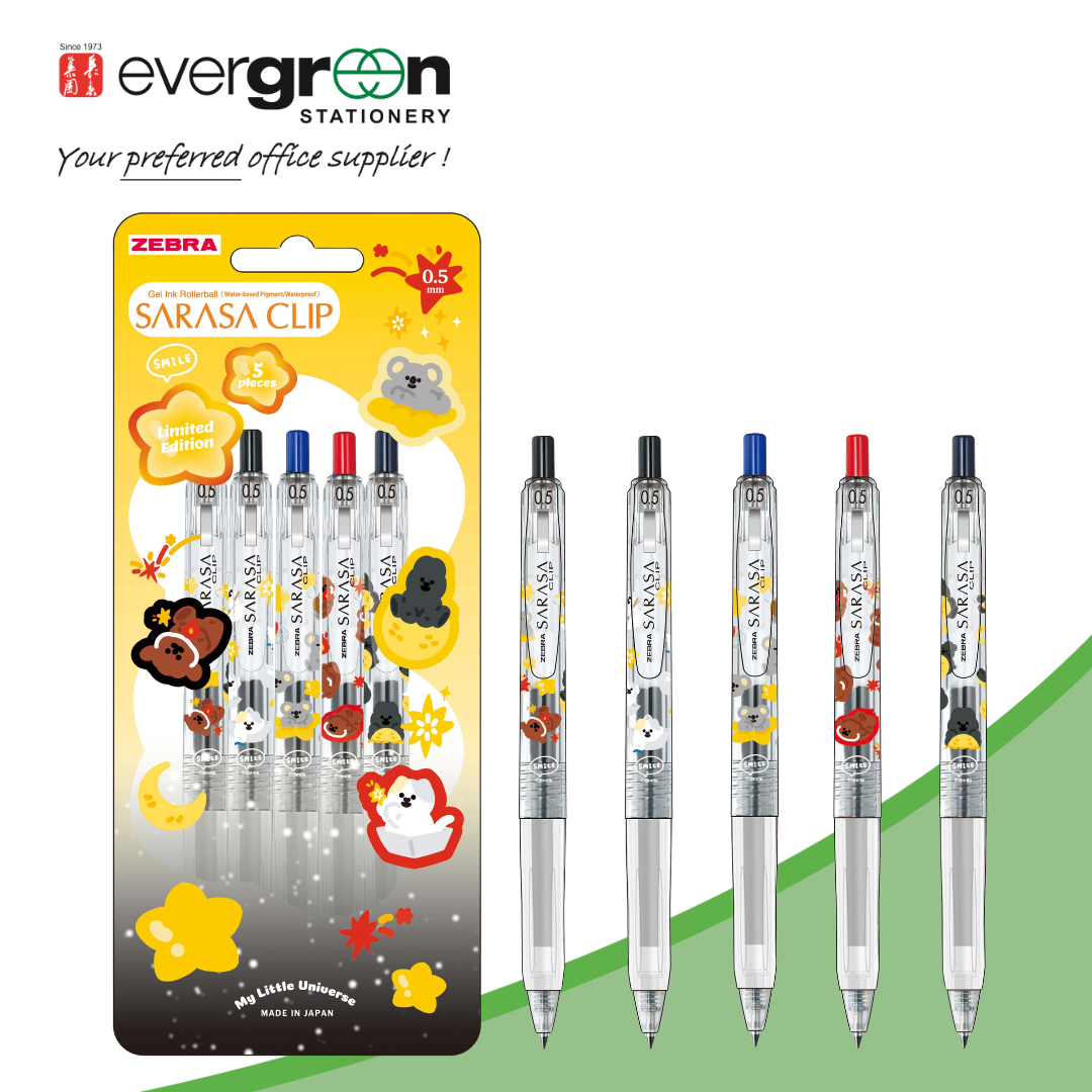 Zebra Sarasa Clip Smile Studio 0.5mm Pen | Individual & 5 Color Set