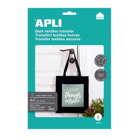 [SG] APLI 10247 Transfer Paper Dark T-Shirt 5s [Evergreen Stationery]