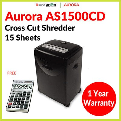 Aurora AS1500SB Cross Cut Paper Shredder | Free Tax Calculator