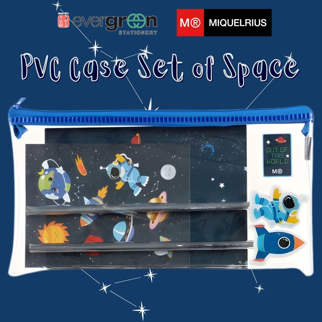 [SG] APLI MIQUELRIUS PVC Case Set of Space [Evergreen Stationery]