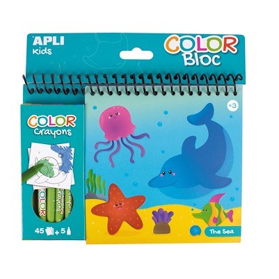 APLI Colouring Book w/Crayons the farm // The Transports// The Sea