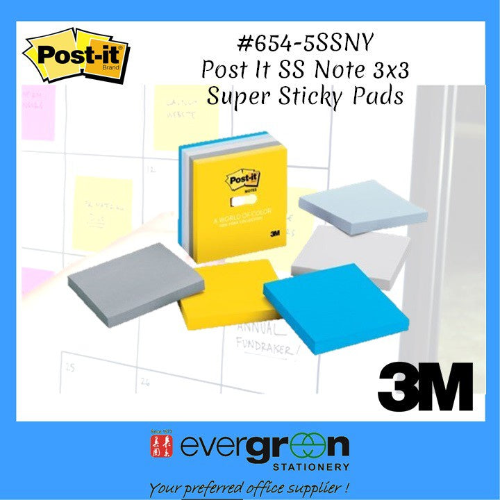 3M Post-it Super Sticky Notes A World of Color Cities Collection --- Rio de Janeiro/New York/Miami Collection 5 pads/pk