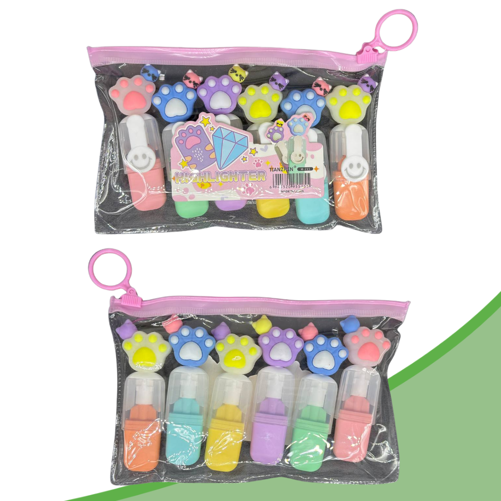 Tianzhen Colorful Cat Highlighter 6pcs