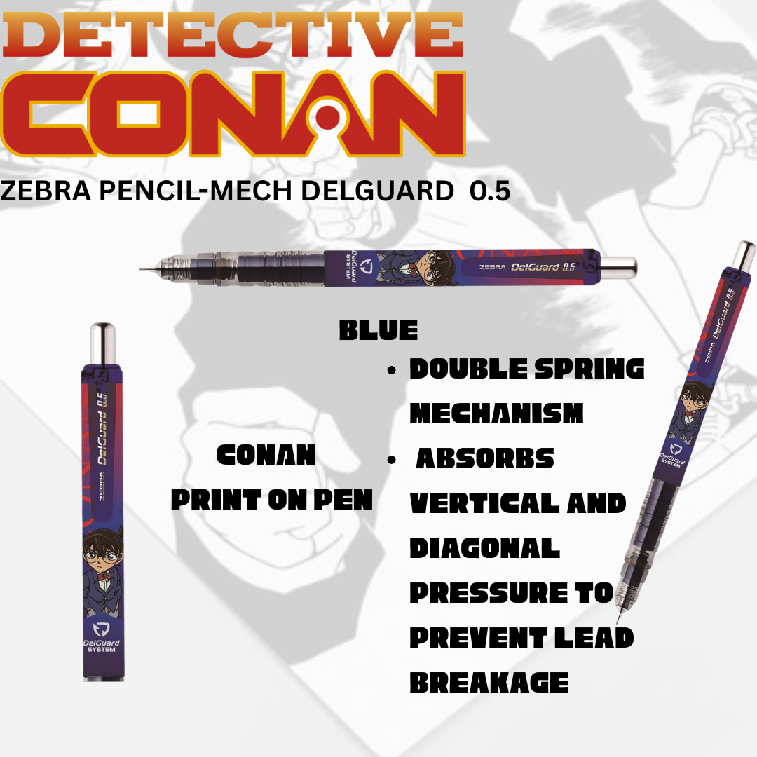 Zebra Delguard Detective Conan Limited Edition Individual 0.5mm Mechanical Pencil | Anime Lovers