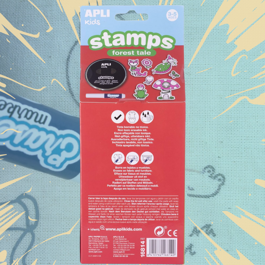 [SG] APLI Erasable Stamps – Magic Forest Kids (7 Pieces) [Evergreen Stationery]