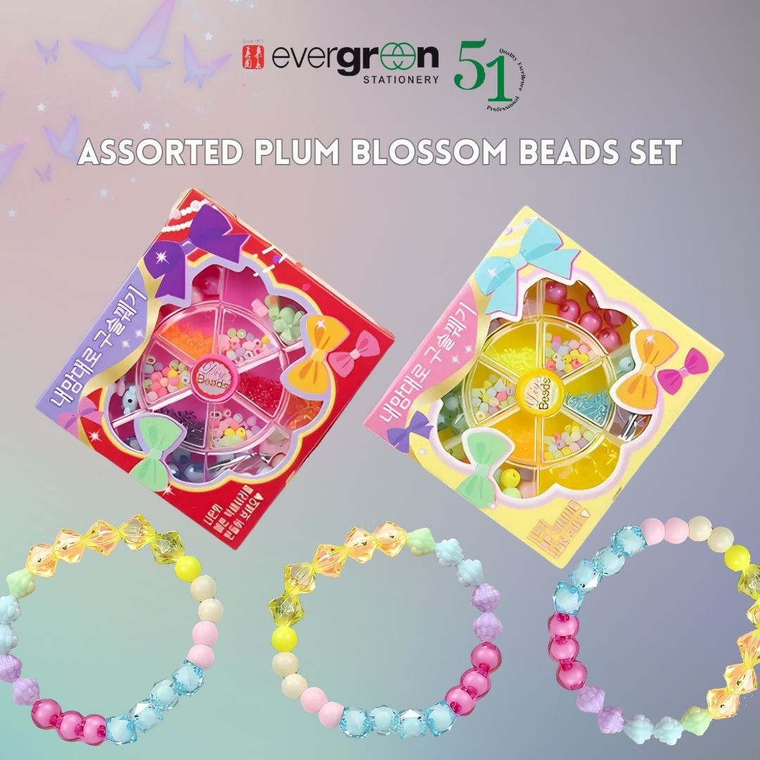 [SG] DIY 1500 Pcs Assorted Plum Blossom Beads Set [Evergreen Stationery]