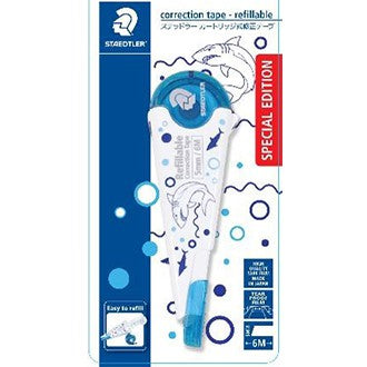 STAEDTLER CORRECTION TAPE REFILLABLE, SPECIAL EDITION, PINK/BLUE
