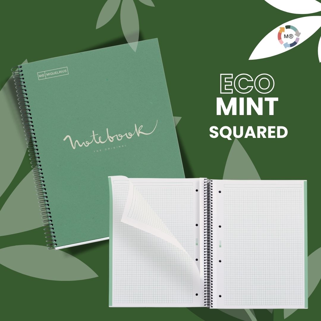 [SG] APLI MIQUELRIUS A4 Squared/Ruled Recycled Notebook | 160 pages | 80 gsm [Evergreen Stationery]