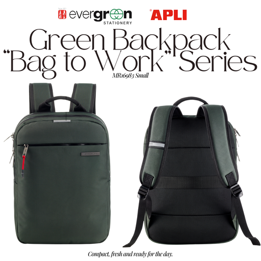 [SG] APLI Small Backpack – Green “Bag to Work” Series | Compact & Lightweight [Evergreen Stationery]