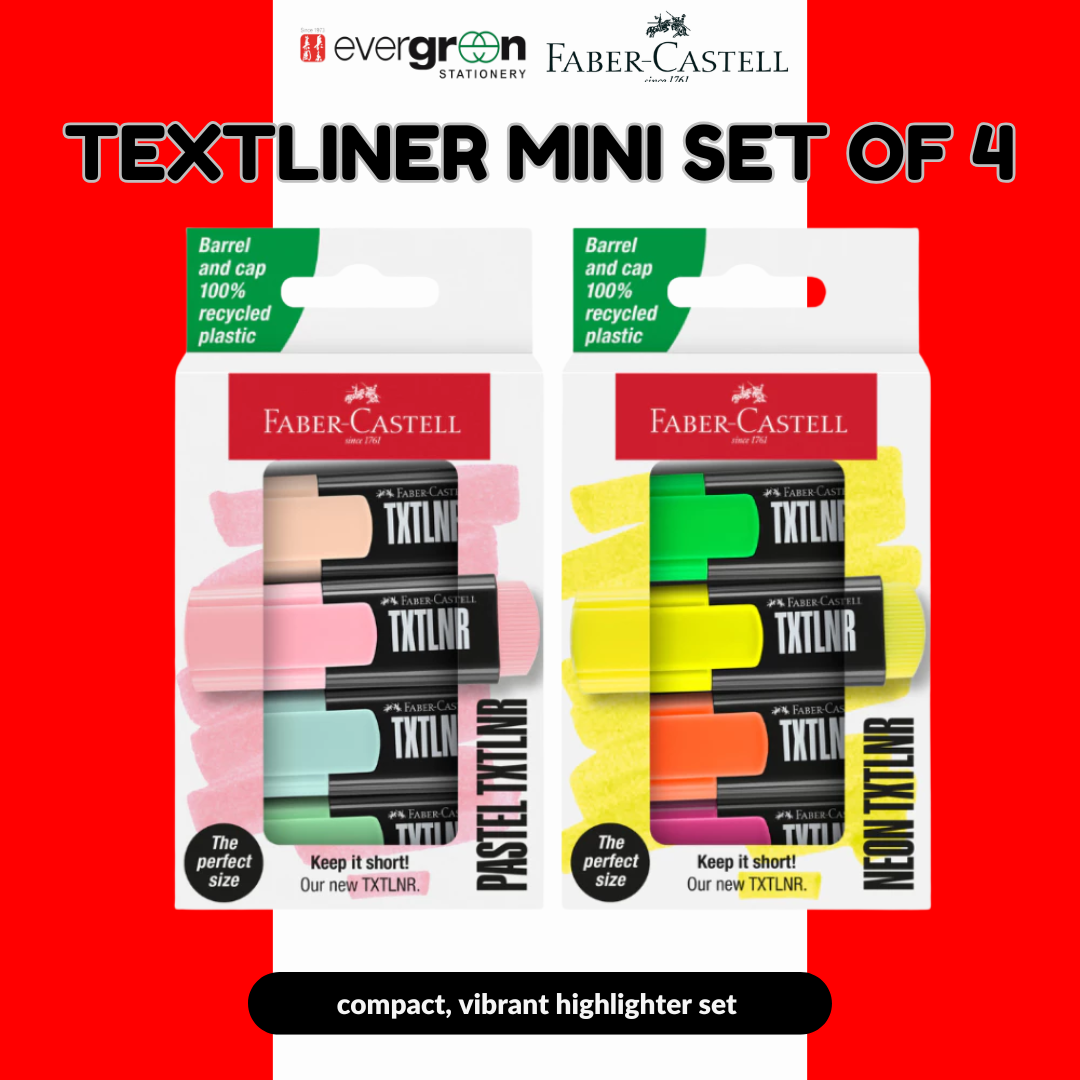 [SG] Faber Castell Textliner Mini Set of 4 Neon/Pastel [Evergreen Stationery]