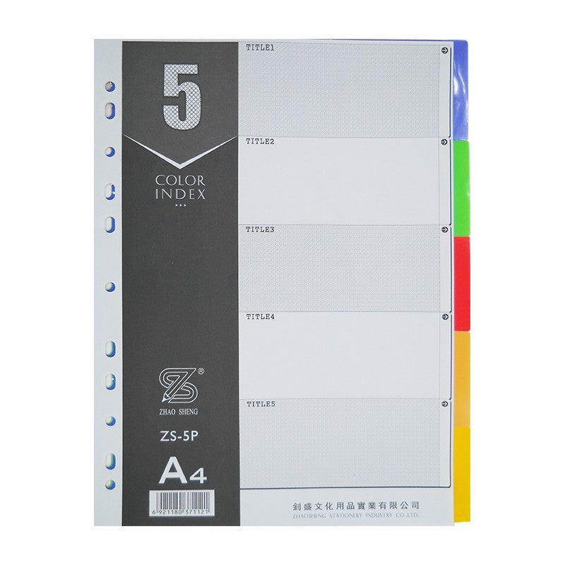 [SG] A4 plastic Divider 5/6/10/12 colours [Evergreen Stationery]