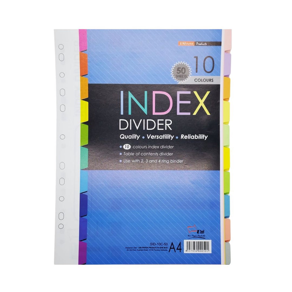 [SG] UniPP Paper Divider 5 Color 10 Sets | 10 Color 5 Sets [Evergreen Stationery]