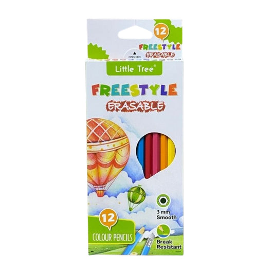 [SG] Little Tree QT511205-E Erasable 12 Colour Pencils [Evergreen Stationery]