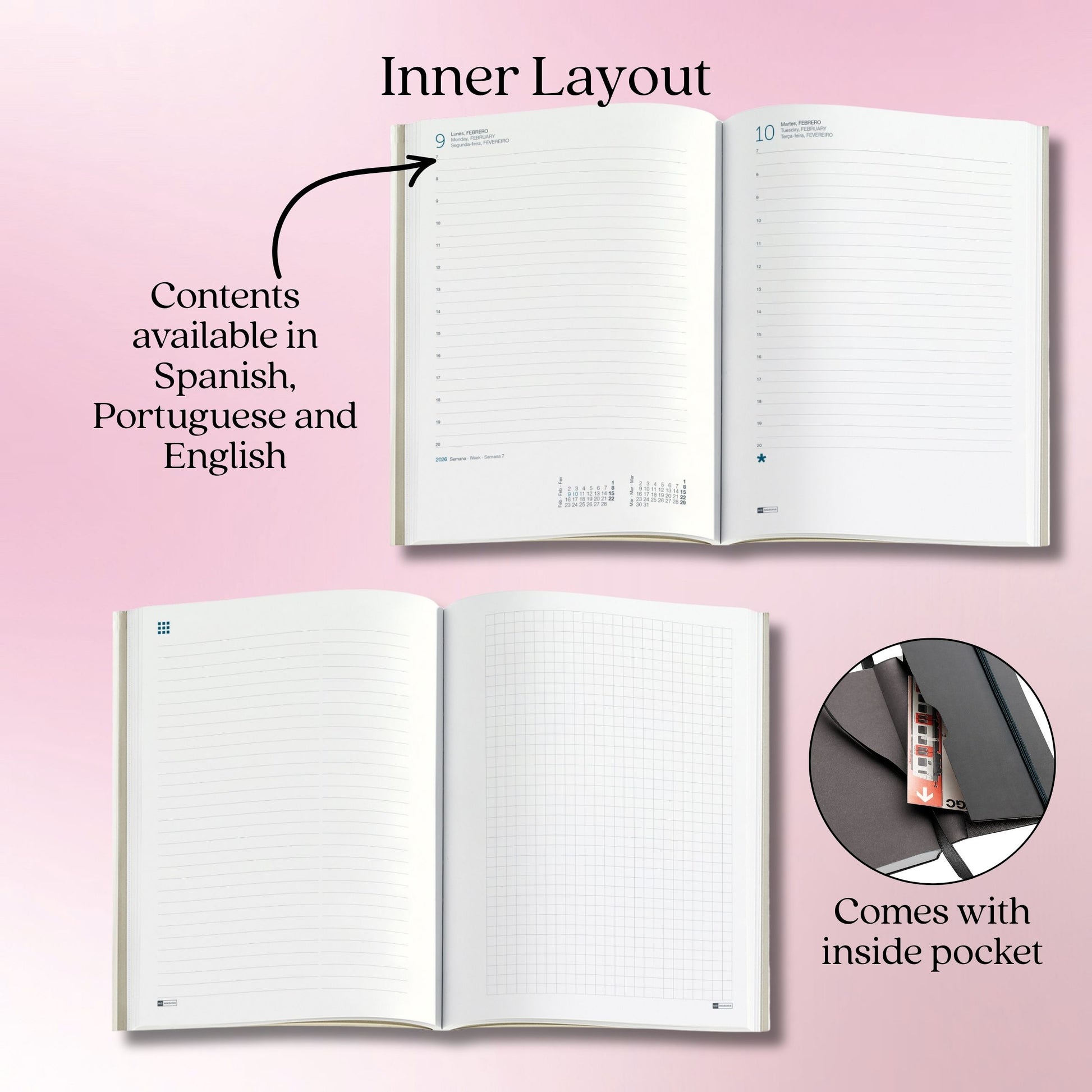 [SG]APLI 2026 A5 Day to Page Flexible Sewn Faux Leather Cover Diary | Chester Rig Series [Evergreen Stationery]