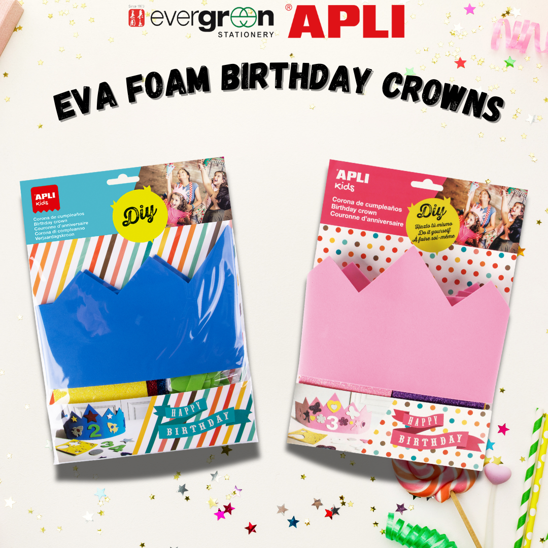 [SG] Apli Eva Foam Birthday Crown, Blue/Pink [Evergreen Stationery]