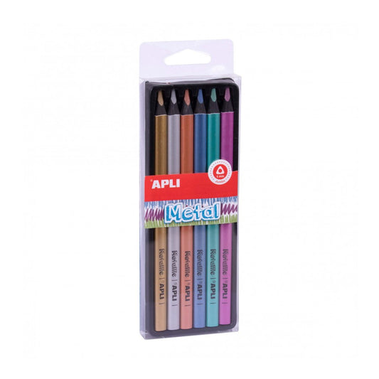 Apli #18061 Jumbo Tri Metallic Pencil Asst 6s