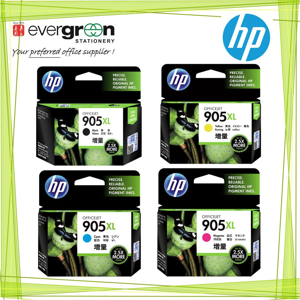 HP 905XL High Yield Original Ink Cartridges Black.Cyan/Magenta/ Yellow