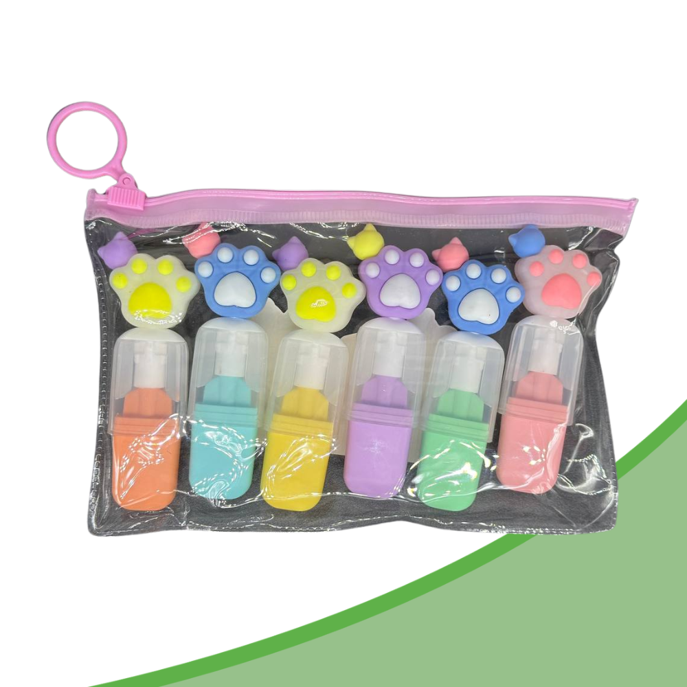 Tianzhen Colorful Cat Highlighter 6pcs