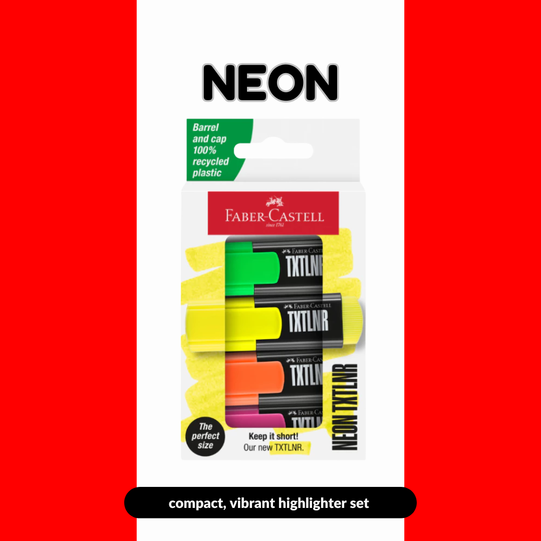 [SG] Faber Castell Textliner Mini Set of 4 Neon/Pastel [Evergreen Stationery]