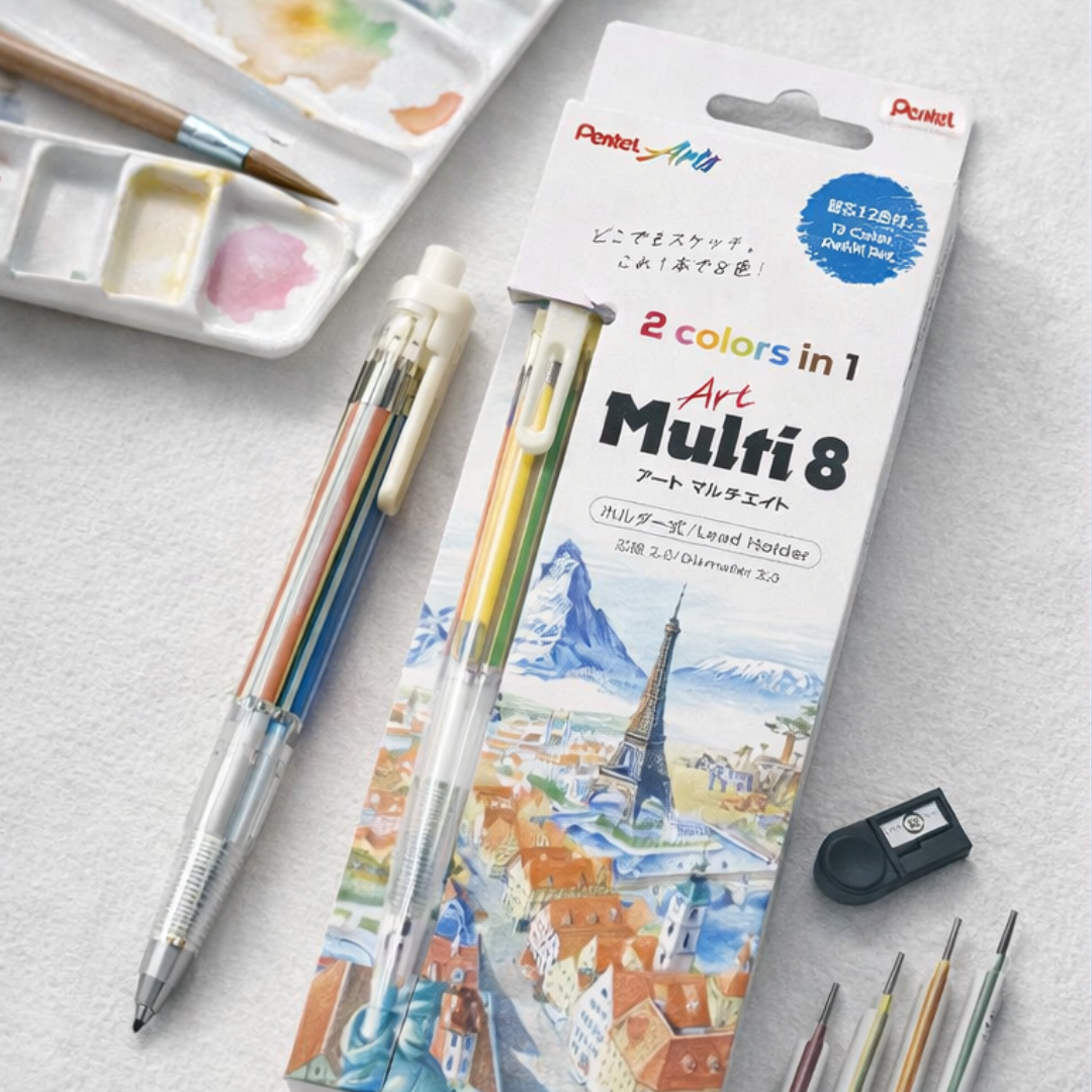 [SG] Pentel Multi 8 M Pencil 8 Colors Set [Evergreen Stationery]