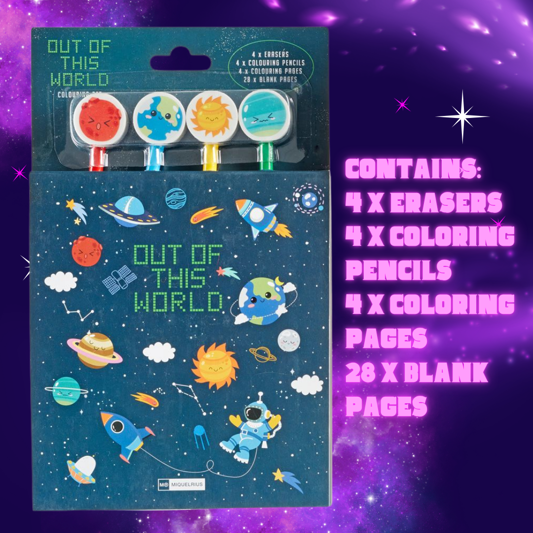 [SG] Apli Miquelrius Space-Themed Coloring & Doodling Set [Evergreen Stationery]