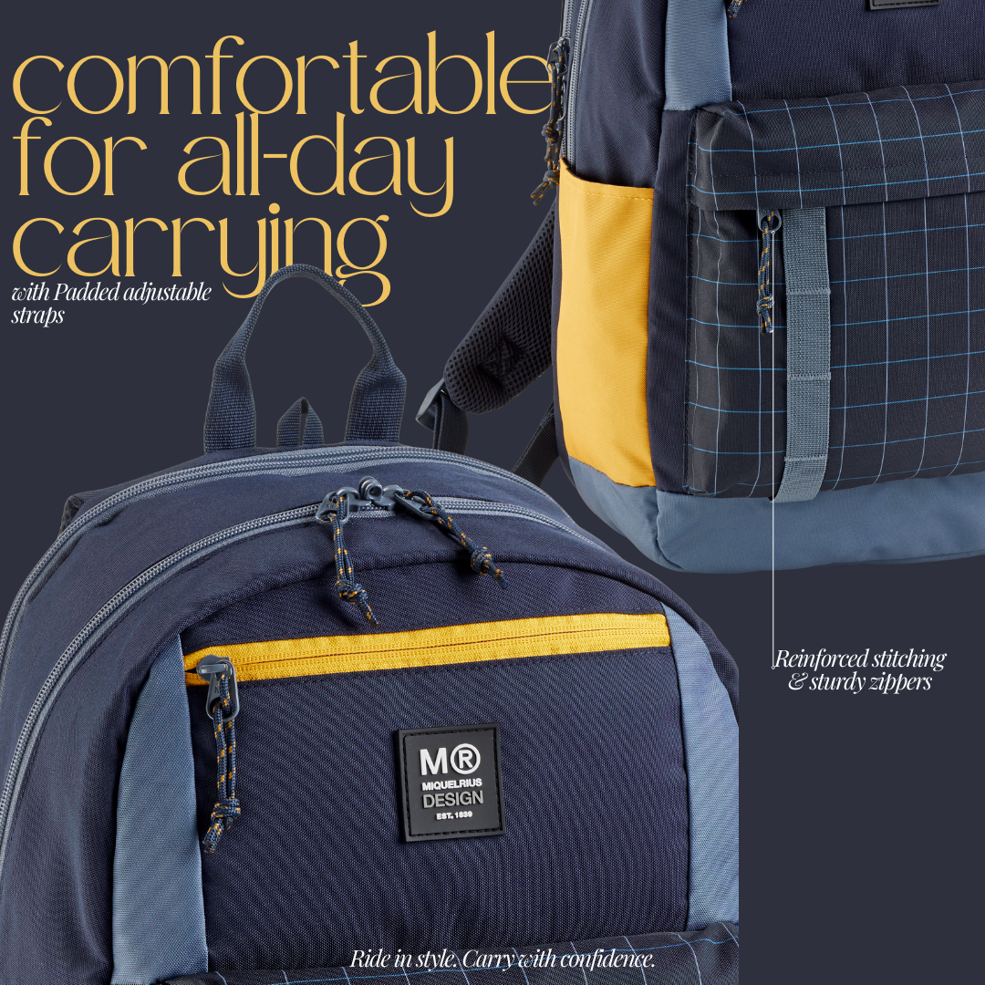 [SG] APLI Recycled Amsterdam Backpack – 3 Compartments Rider SQ Black Design [Evergreen Stationery]