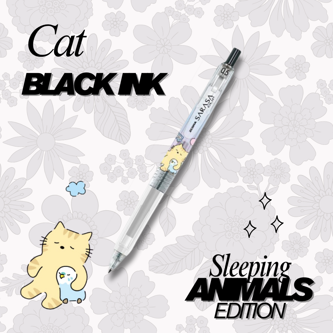[SG] Zebra Sarasa Clip Pen 0.5mm – Sleeping Animals Limited Edition (5 Designs) [Evergreen Stationery]