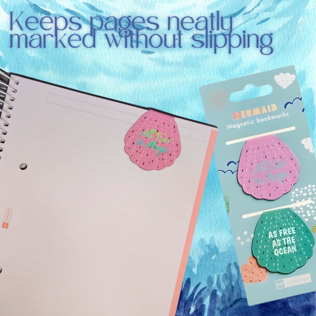 [SG] APLI MIQUELRIUS Seashell Magnetic Bookmarks | Set of 2 [Evergreen Stationery]
