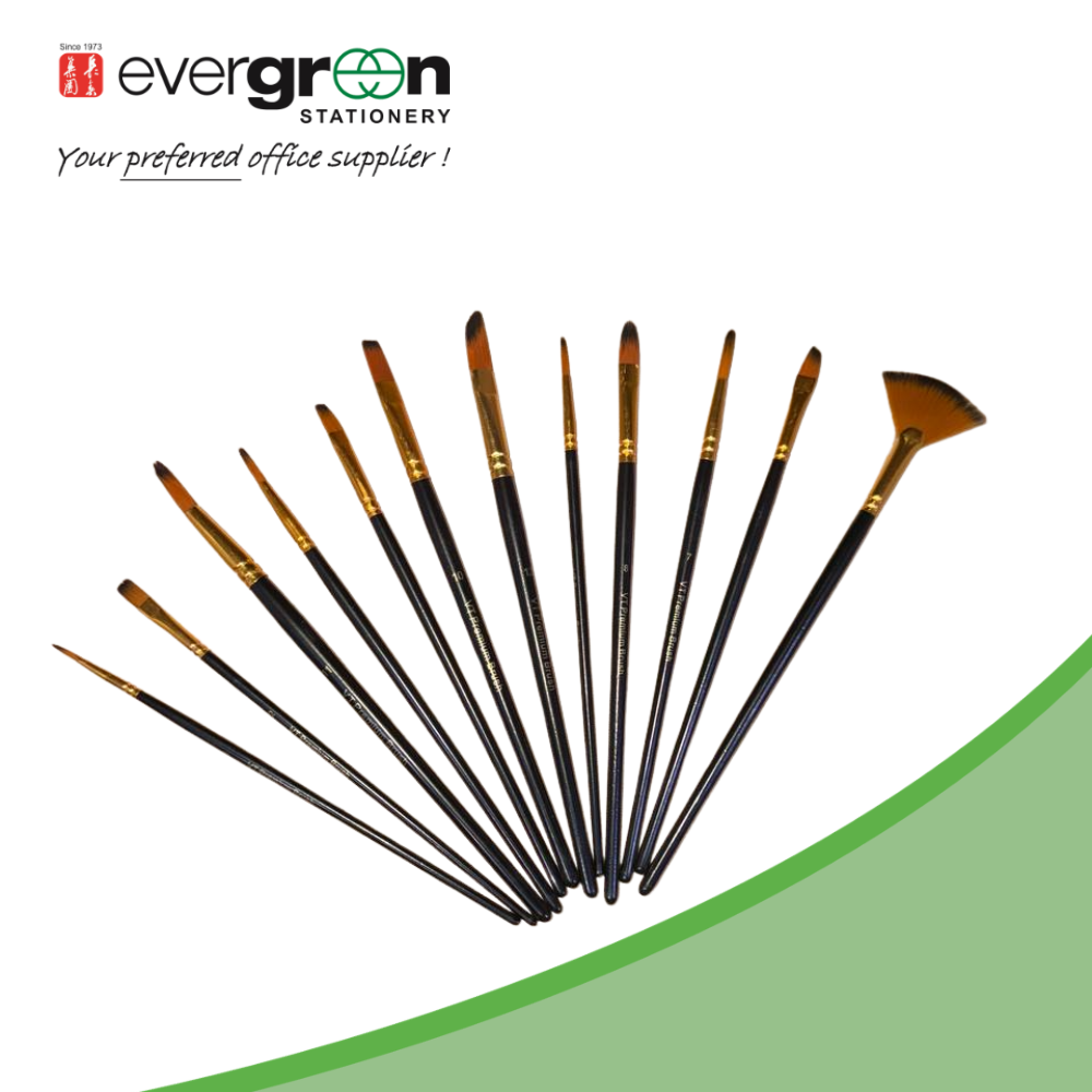 VT Artist Brush Set – 12pcs Premium Nylon Brushes for Acrylic, Watercolor & Oil Painting