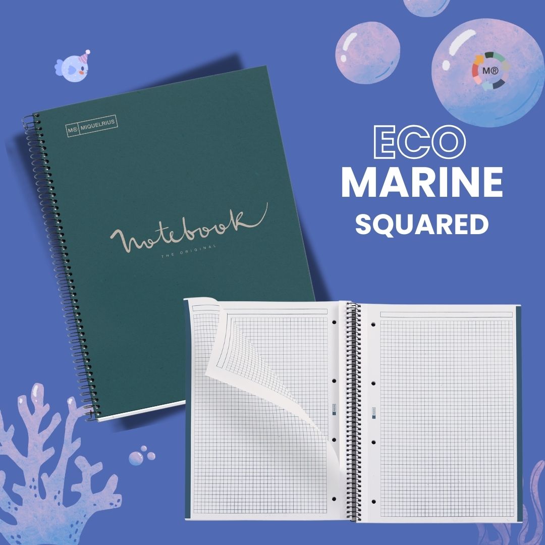[SG] APLI MIQUELRIUS A4 Squared/Ruled Recycled Notebook | 160 pages | 80 gsm [Evergreen Stationery]