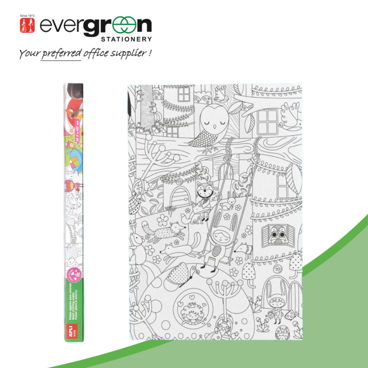 [SG] Apli #16469 Magic Forest Giant Colouring Poster [Evergreen Stationery]